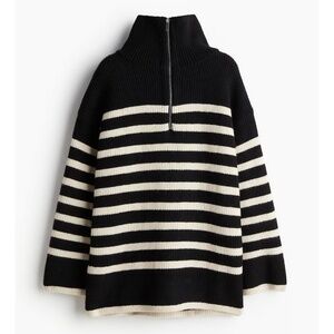 h&m Rib-knit half zip sweater.